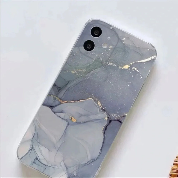 Blue Marble iPhone 13 Case | Aesthetic Glossy Protective Phone Cover - Picture 2 of 3